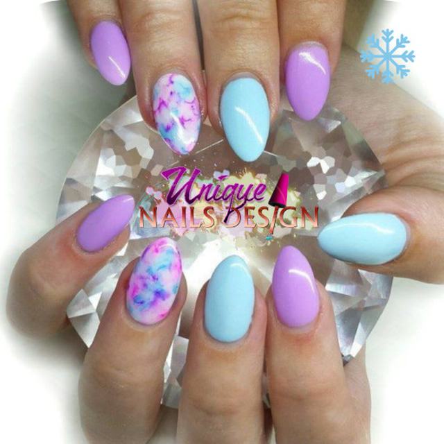 Pastel purple and blue floral set
